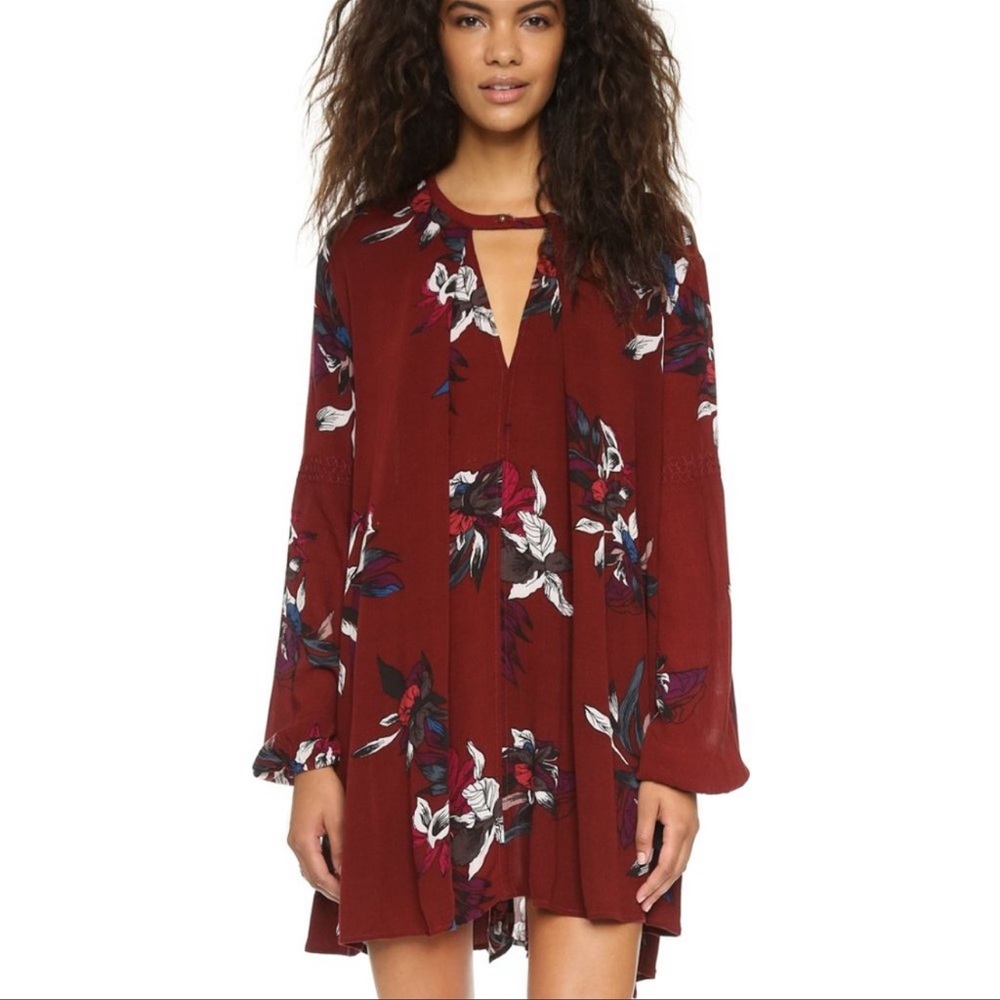 Free People Tree Swing Maroon Mini Dress / Tunic